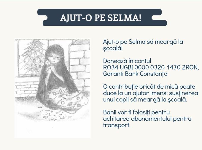 CONSTANȚA: Să o ajutăm pe Selma să meargă la şcoală!
