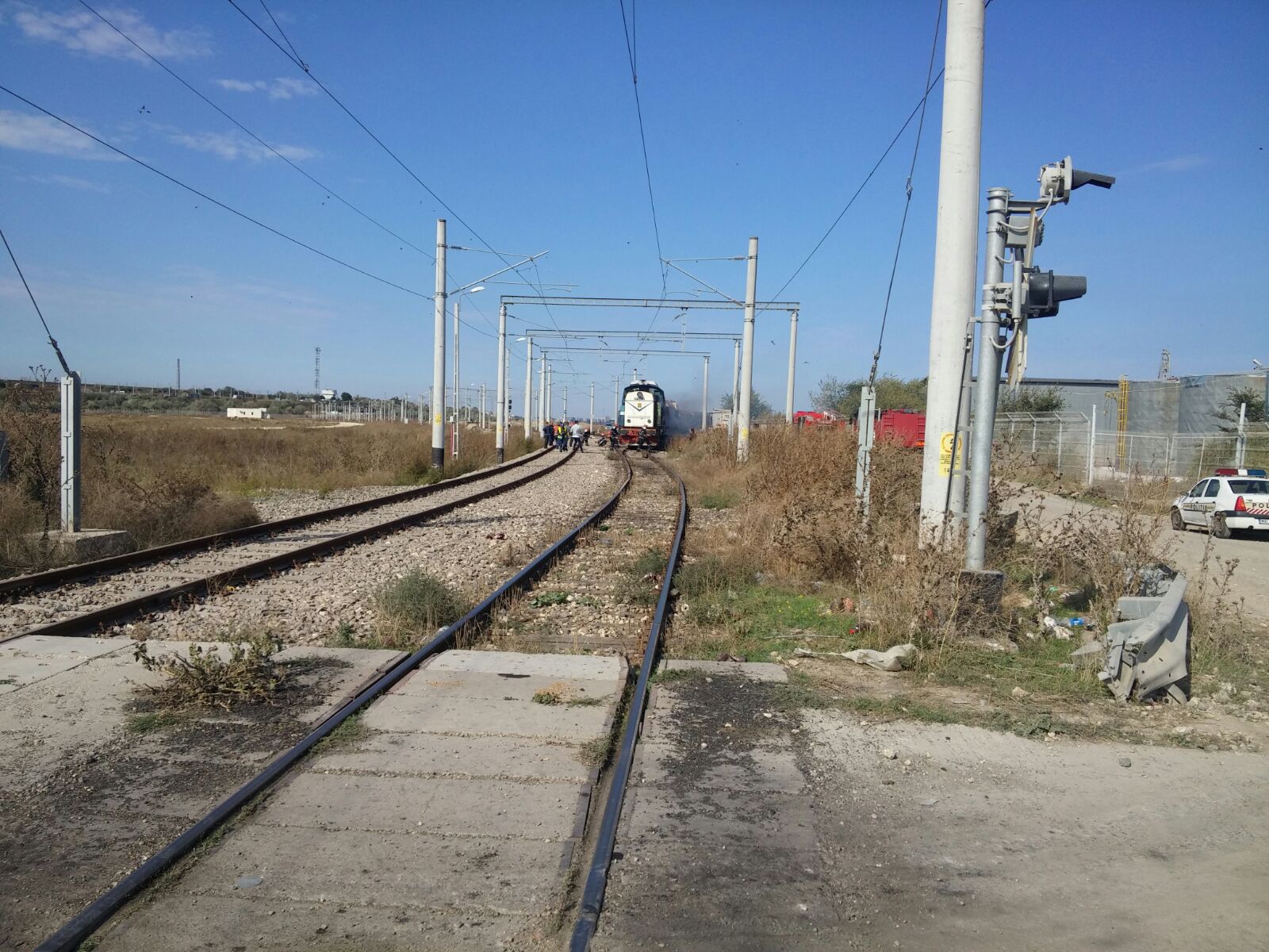 Update/FOTO – Locomotivă în flăcări în Portul CONSTANȚA
