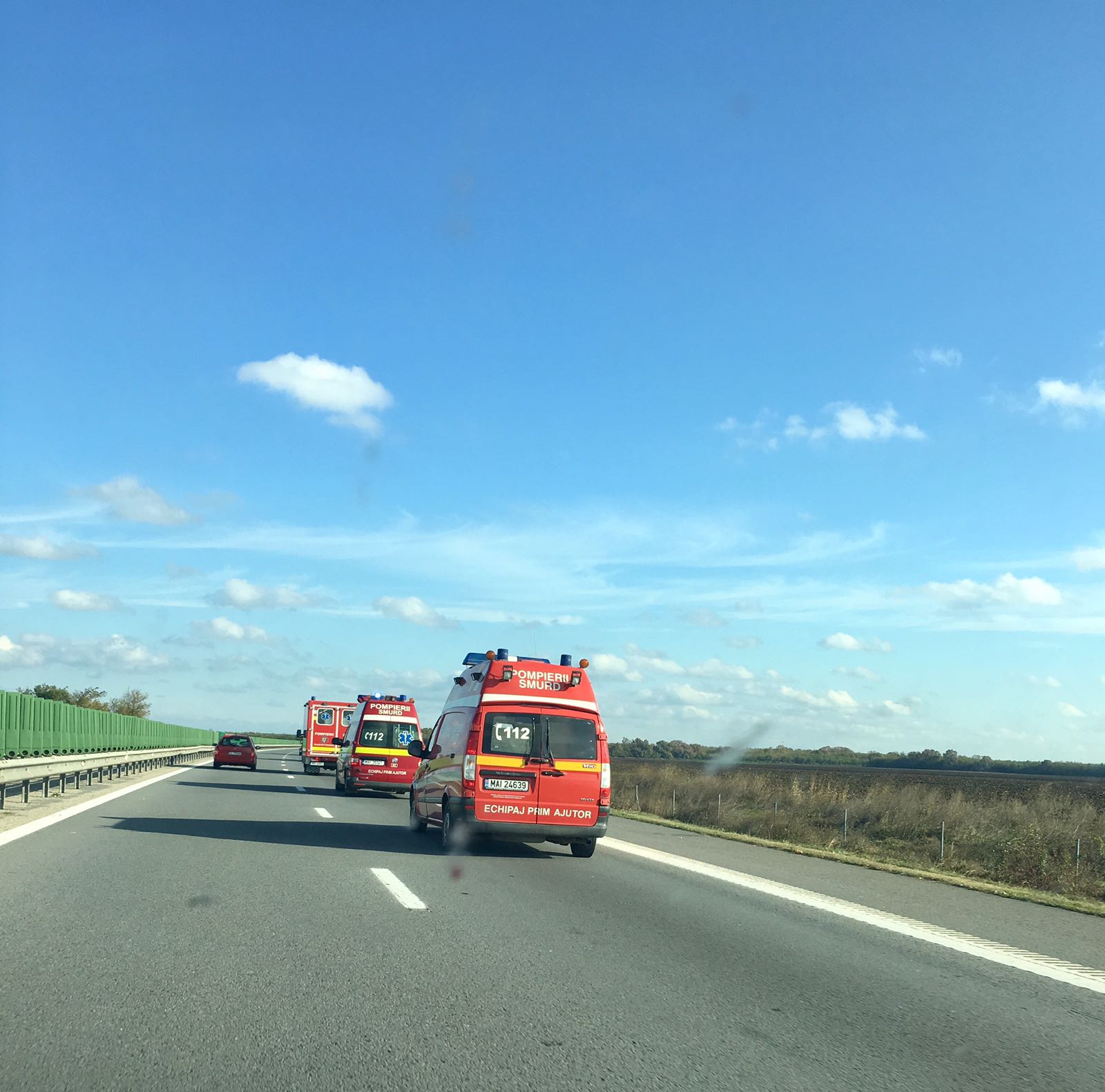 FOTO/UPDATE – Convoi SMURD pe Autostrada Soarelui