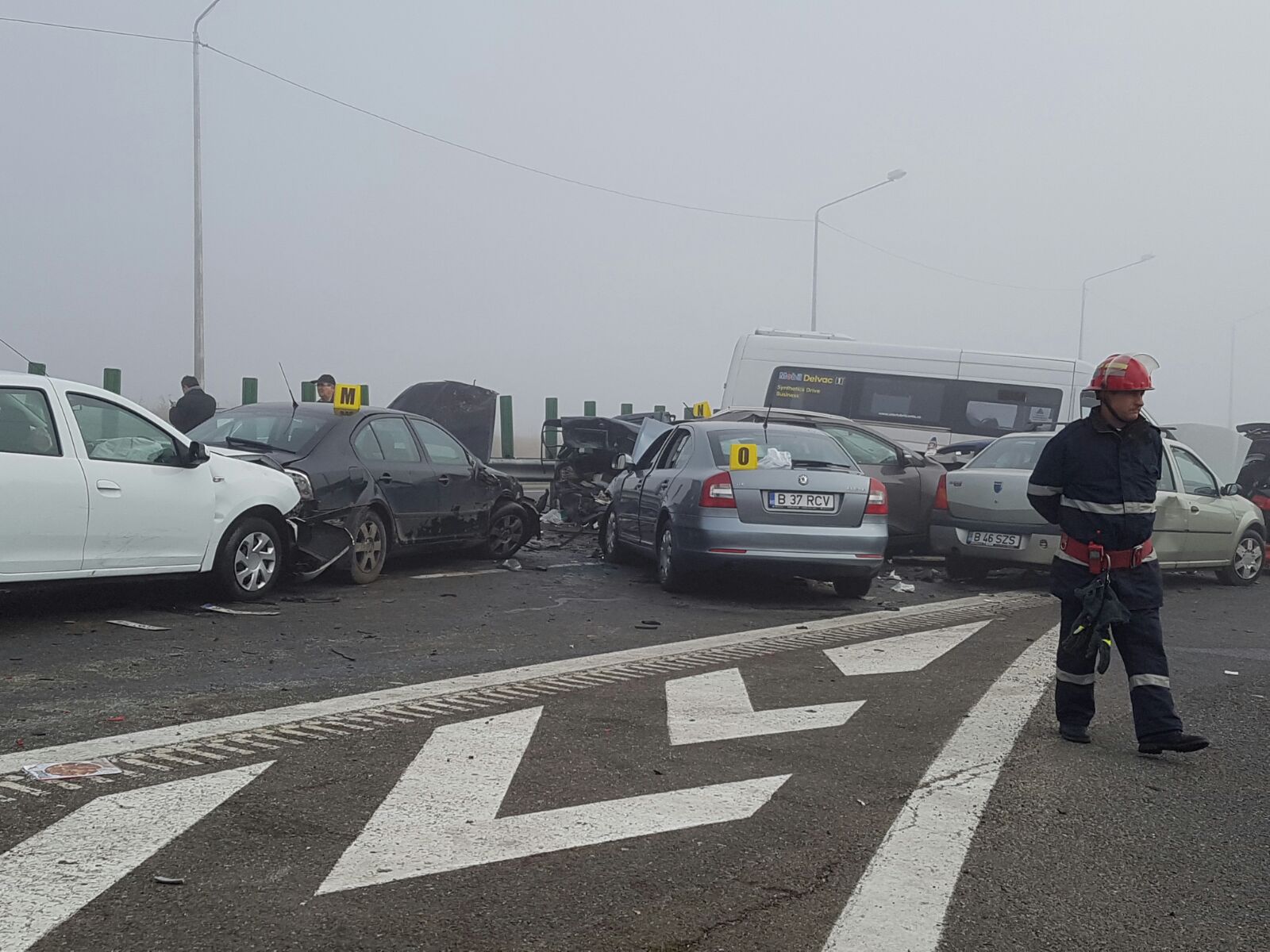 Răniți în accidentul de pe A2, aduși la Spitalele Floreasca, Bagdasar Arseni și Pantelimon