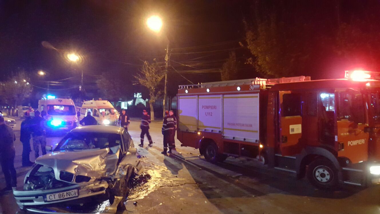 VIDEO: Accident în Eforie. Două persoane au fost rănite