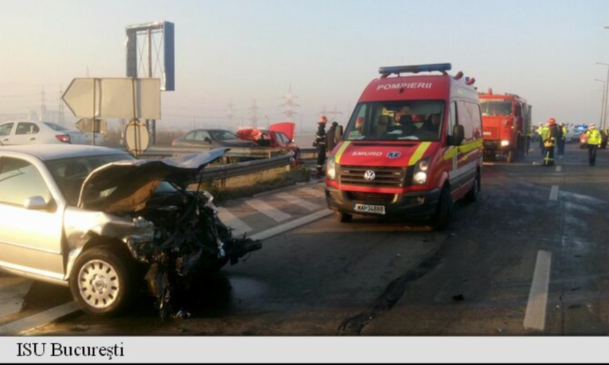 UPDATE/FOTO: Accident în lanț pe Autostrada Soarelui – 17 mașini implicate