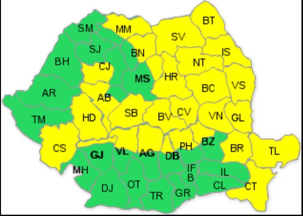 CONSTANȚA/TULCEA. Avertizarea de vreme rea, ACTUALIZATĂ de meteorologi. DOBROGEA este sub COD GALBEN