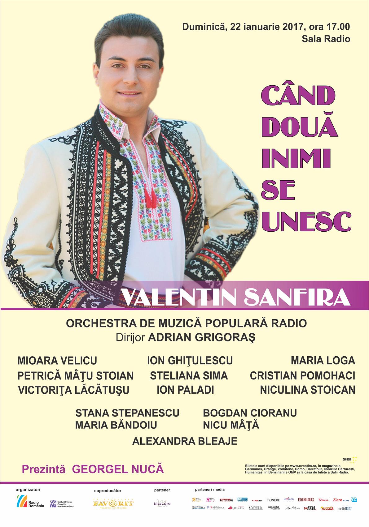 Concert şi lansare CD Valentin Sanfira, la Sala Radio
