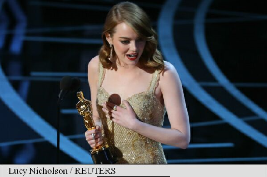 OSCAR 2017: Emma Stone a câștigat premiul pentru cea mai bună actriță