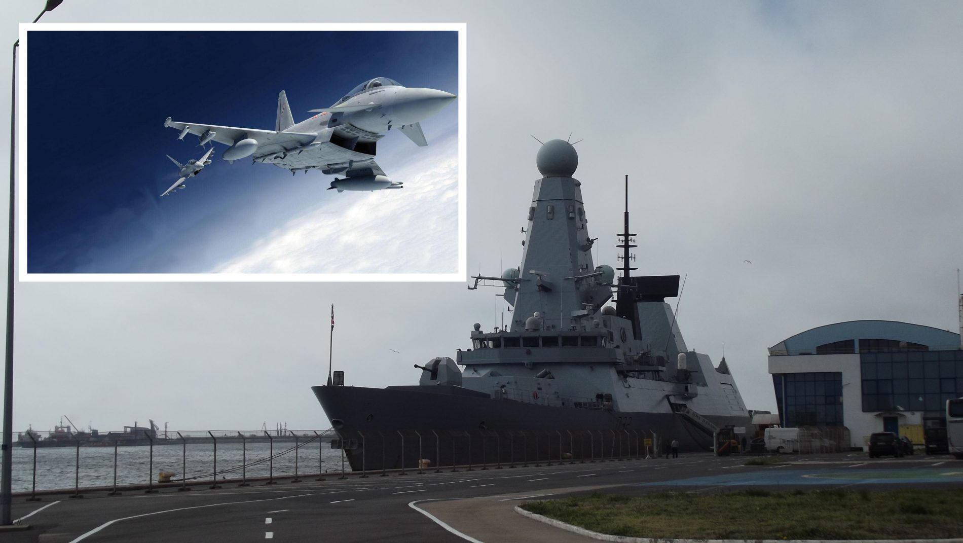 FOTO/CONSTANŢA| Prezenţă militară britanică sporită la Marea Neagră. Patru avioane de luptă şi un distrugător modernizat la zi