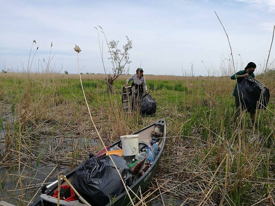 FOTO: Acțiune de ecologizare în Delta Dunării în urma dezamăgirii exprimate de turiștii străini