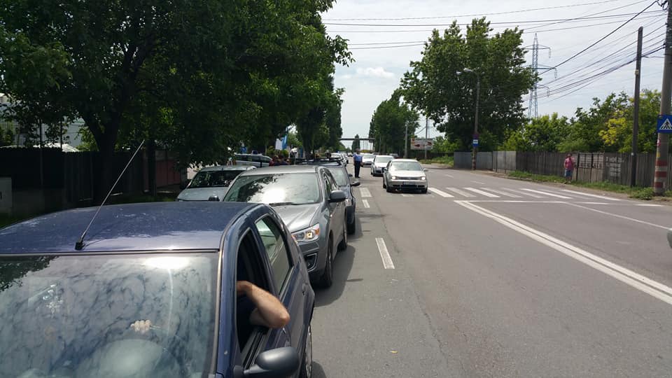 FOTO – GALAȚI: PROTEST organizat de șoferi pe Drumul de Centură al municipiului
