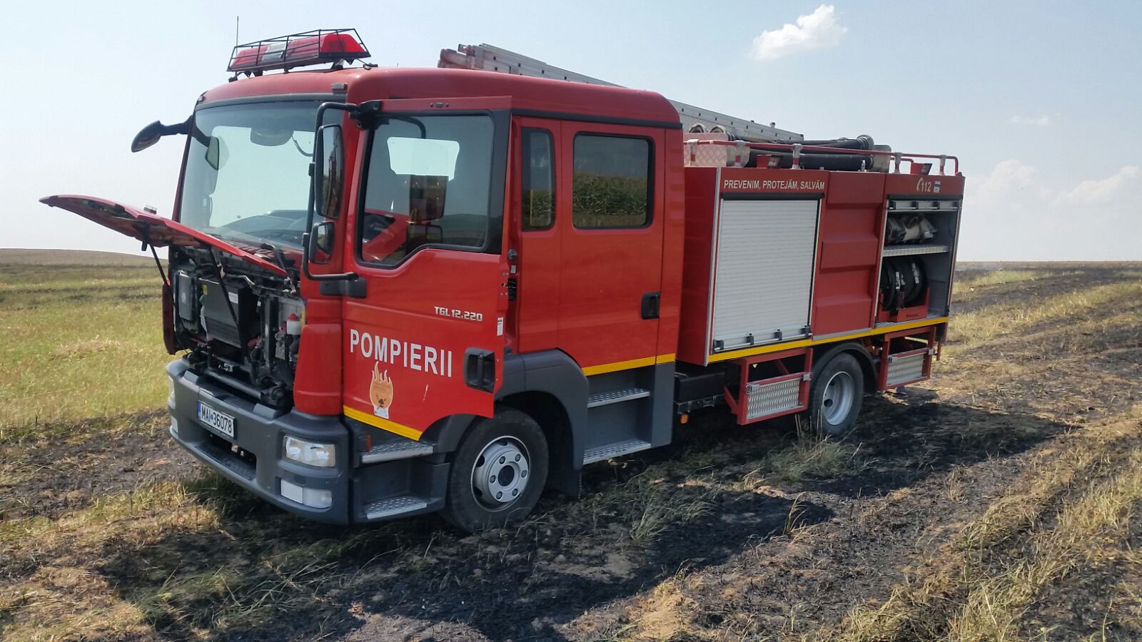 Incendiu de miriște într-o localitate din județul TULCEA