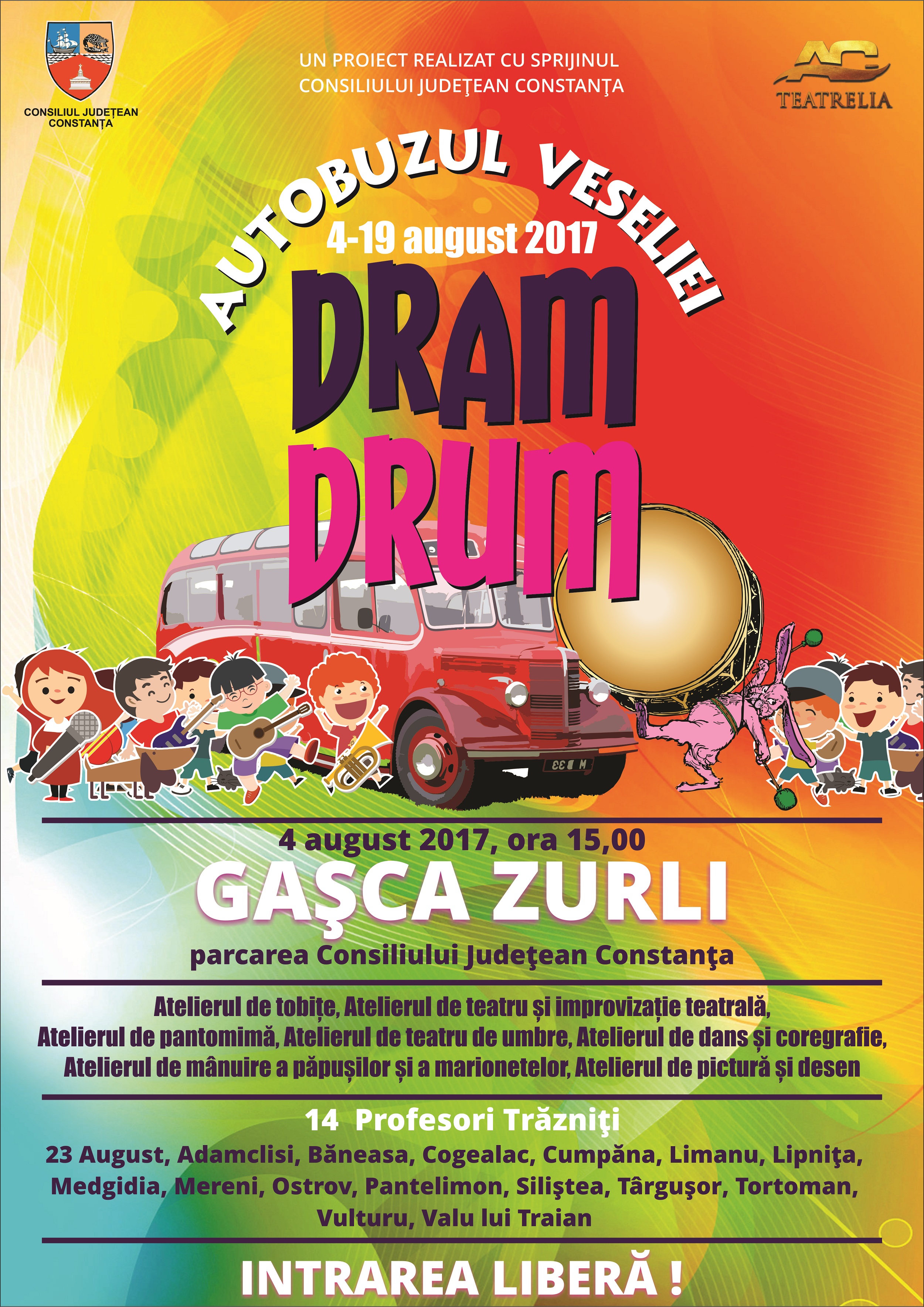 Autobuzul Dram Drum – Gașca Zurli, educaţie, cultură şi joc, la Şcoala Veseliei