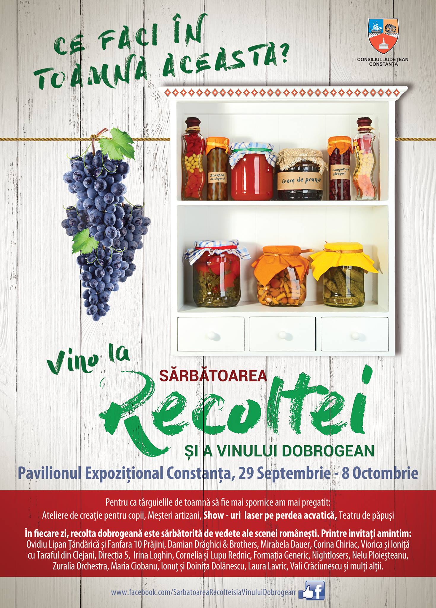 Sărbătoarea Recoltei și a Vinului Dobrogean revine la Pavilionul Expozițional din CONSTANȚA