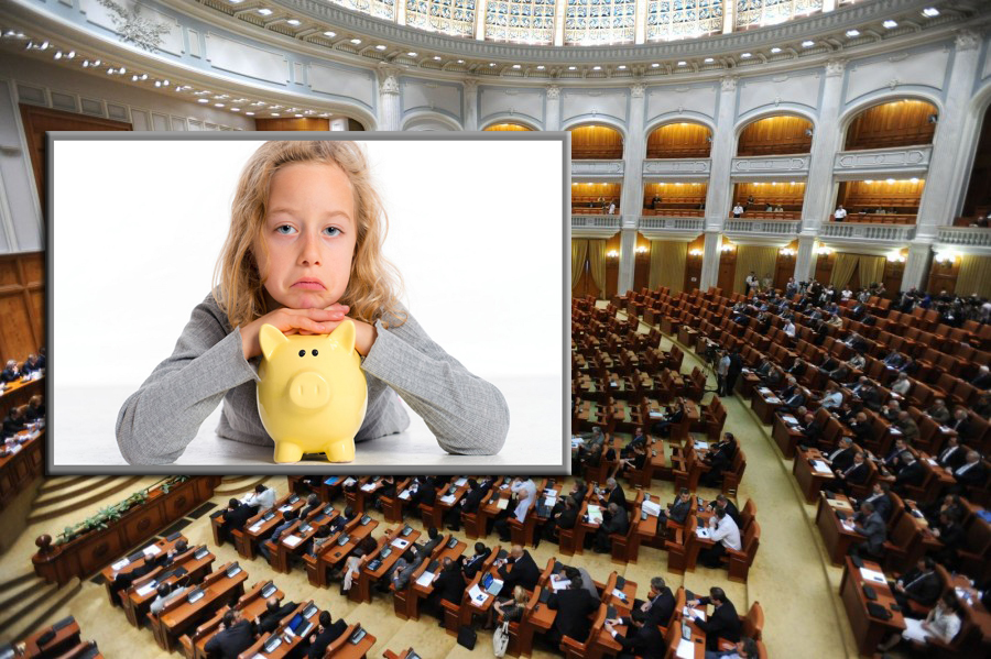 Camera Deputaților RESPINGE majorarea la 200 lei a alocației pentru copii