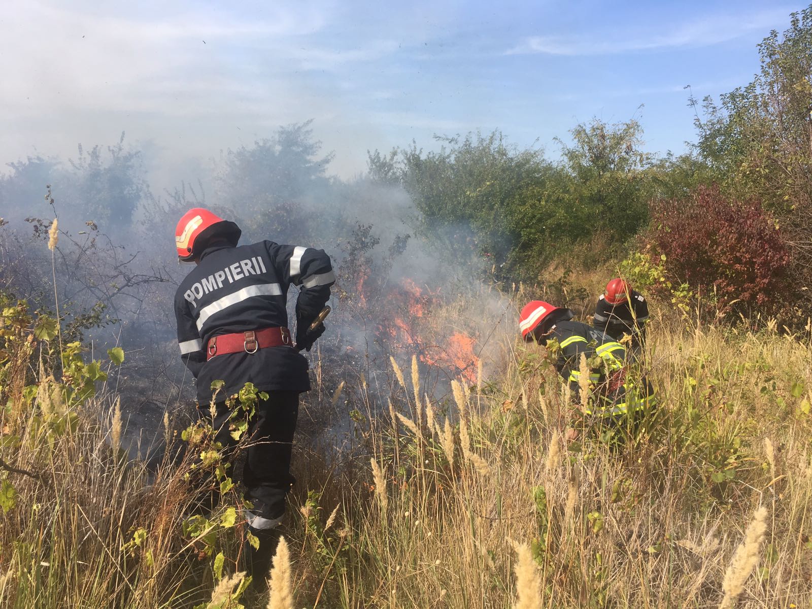 Pompierii tulceni intervin pentru stingerea unui incendiu la Niculițel