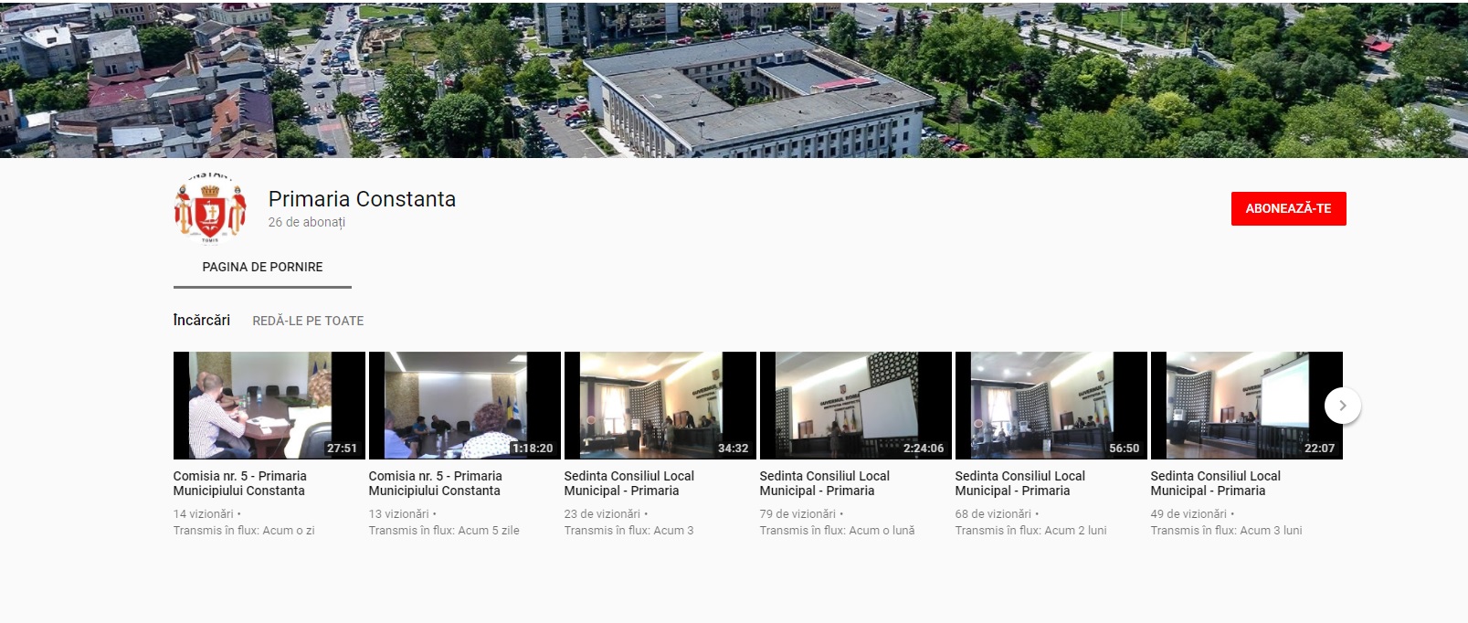 Ședințele comisiilor din Primăria Constanța, transmise live pe YouTube