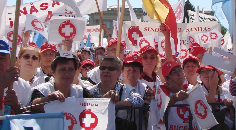 Miting SANITAS în Capitală. 10.000 de sindicaliști protestează