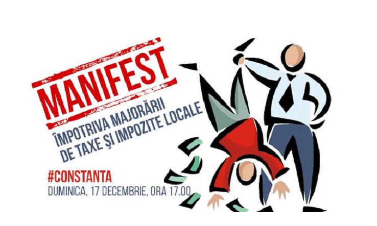 CONSTANȚA: Protest împotriva majorării taxelor şi impozitelor