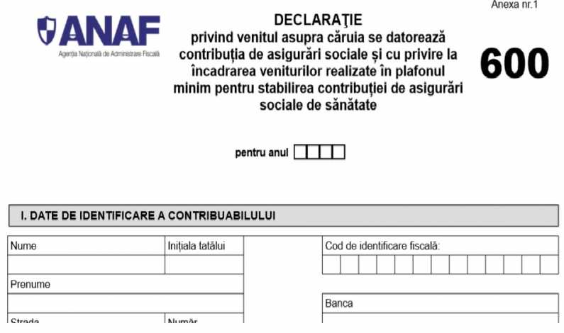 Termenul de depunere a Formularului 600 – prorogat de la 31 ianuarie la 15 aprilie