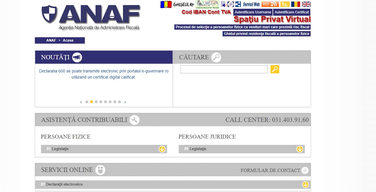 Site-ul ANAF a cedat în fața numărului mare de utilizatori care au vrut să depună Formularul 600