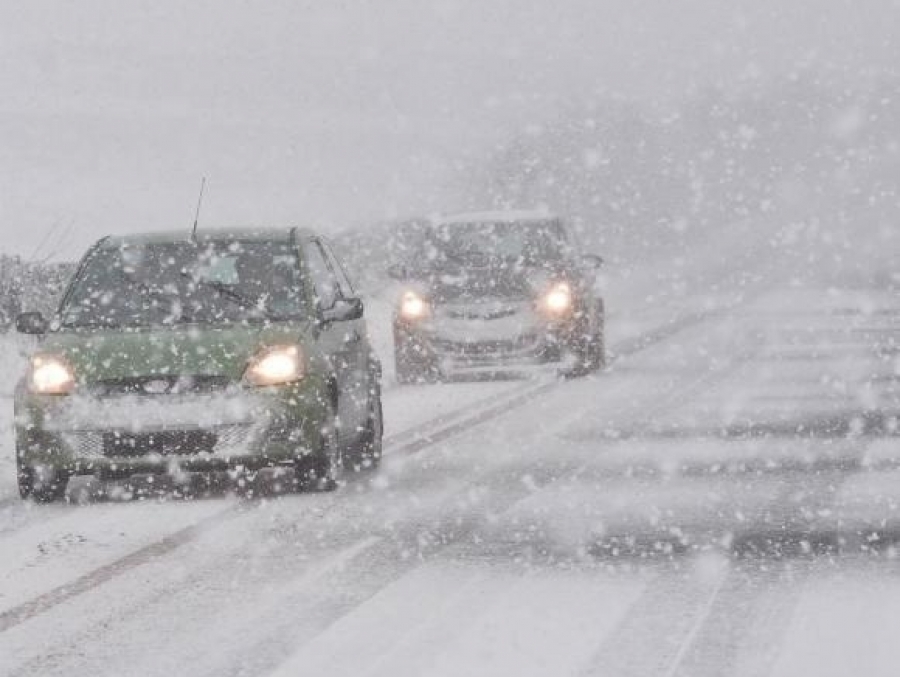 Viscol puternic, vizibilitate zero pe DN 22 între Tulcea și Isaccea