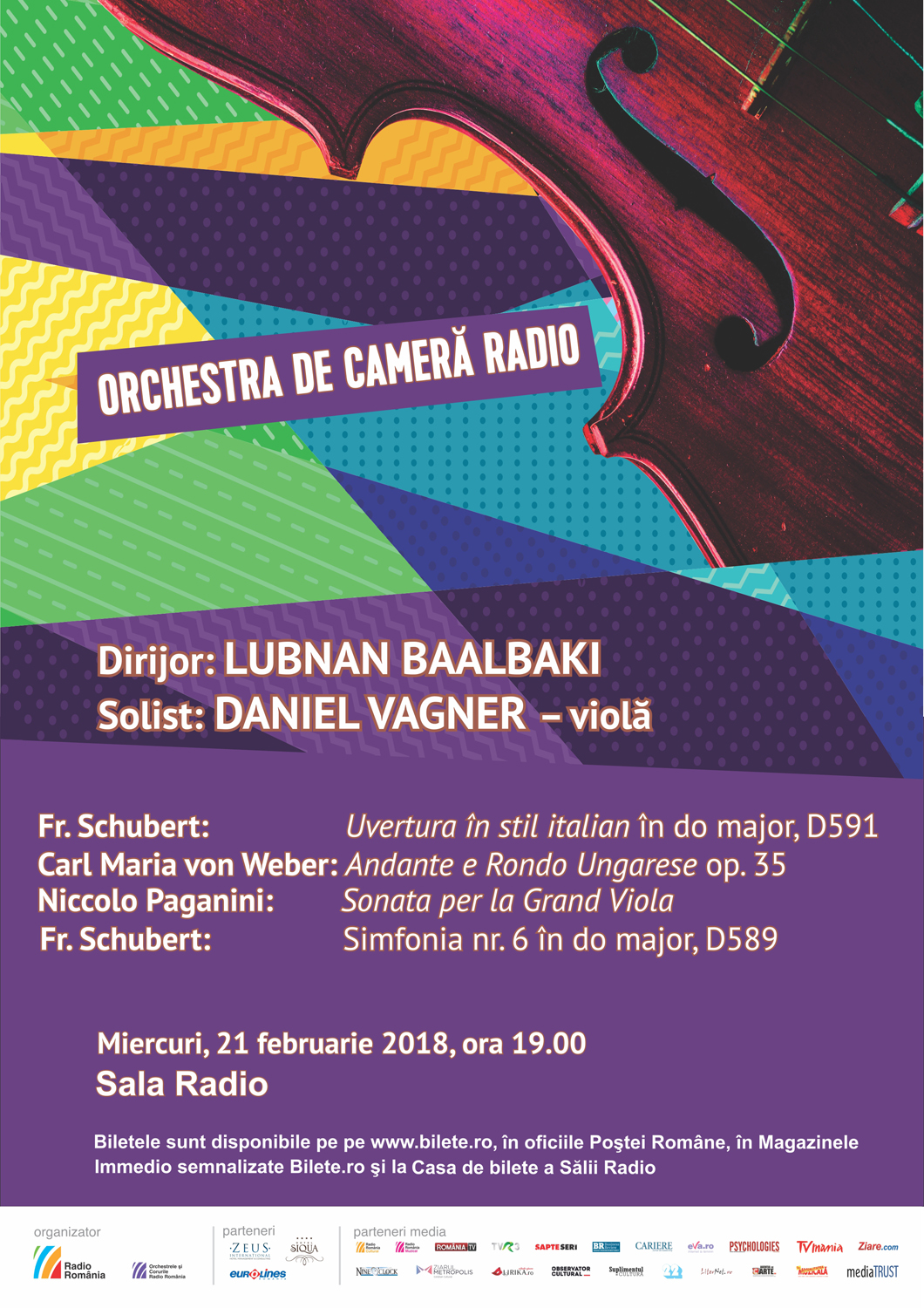 Violistul Daniel Vagner, invitat la Sala Radio