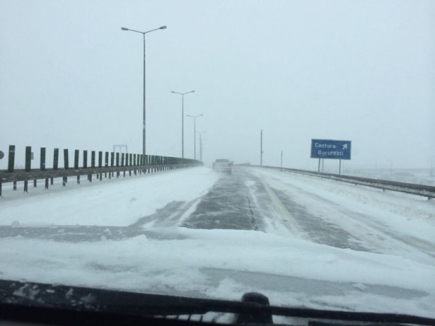 Judeţul Constanţa: Trafic în condiţii de iarnă pe Autostrada A2