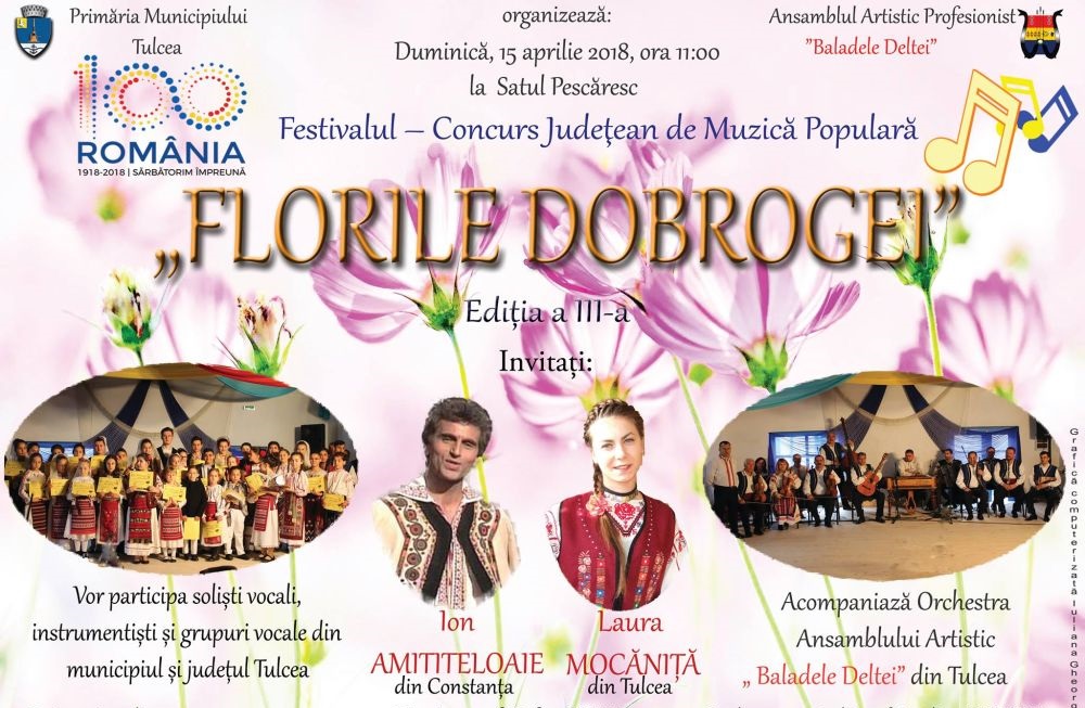 TULCEA: A III-a ediție a Festivalului – Concurs Judeţean de Muzică Populară „Florile Dobrogei”