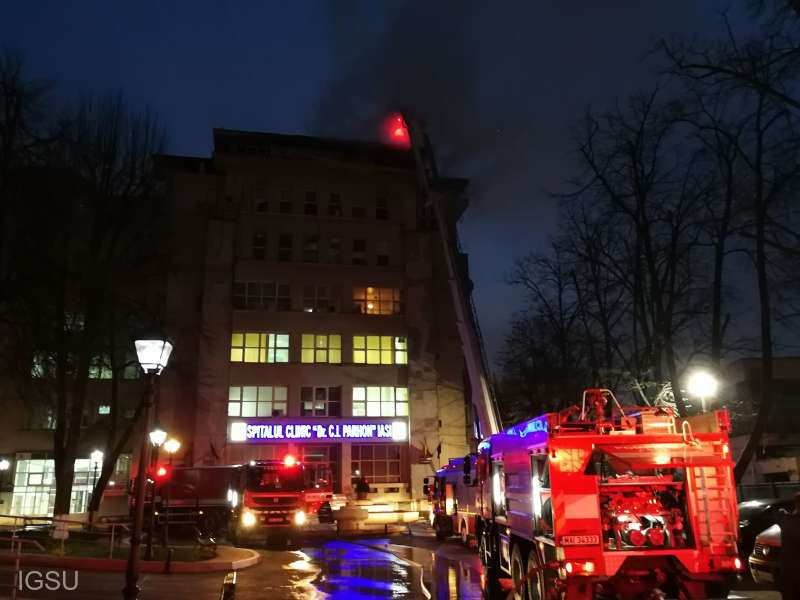 IAȘI: Incendiu la Institutul de Boli Cardiovasculare – pacienţi evacuaţi