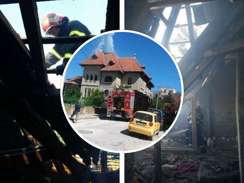 Tulcea: Arde clădirea fostei trezorerii (video)