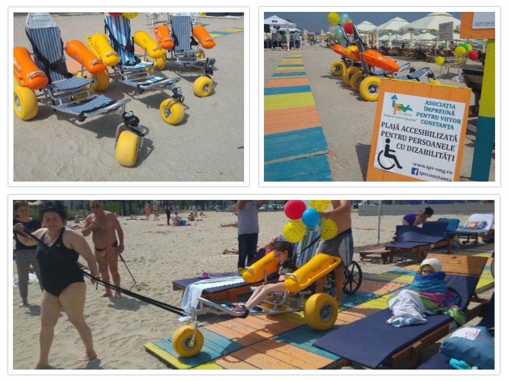 Mamaia: S-a redeschis plaja cu accesibilitate pentru persoanele cu dizabilități