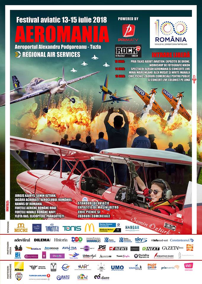 Cerul este limita pentru distracție, weekend-ul acesta, la AEROMANIA 2018!