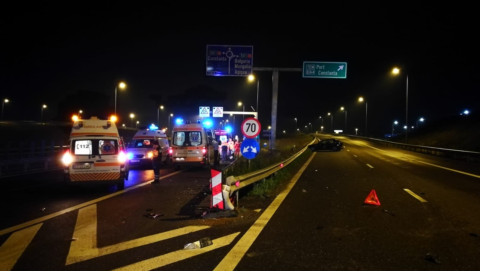 Județul Constanța: Accident rutier cu 4 victime pe Autostrada A4 (foto)