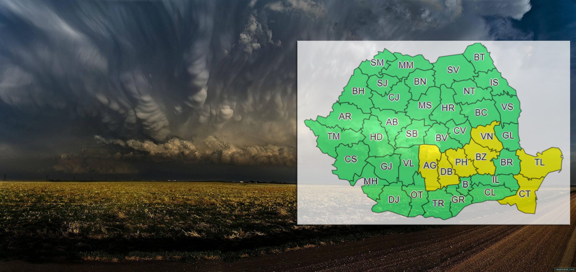 Dobrogea, sub atenționare meteo de instabilitate atmosferică