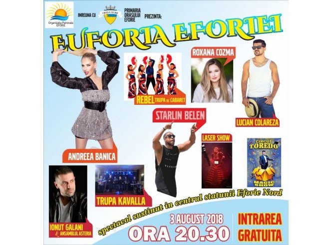 „Euforia Eforiei”: Spectacole pentru localnici și turiști dedicate zilelor orașului