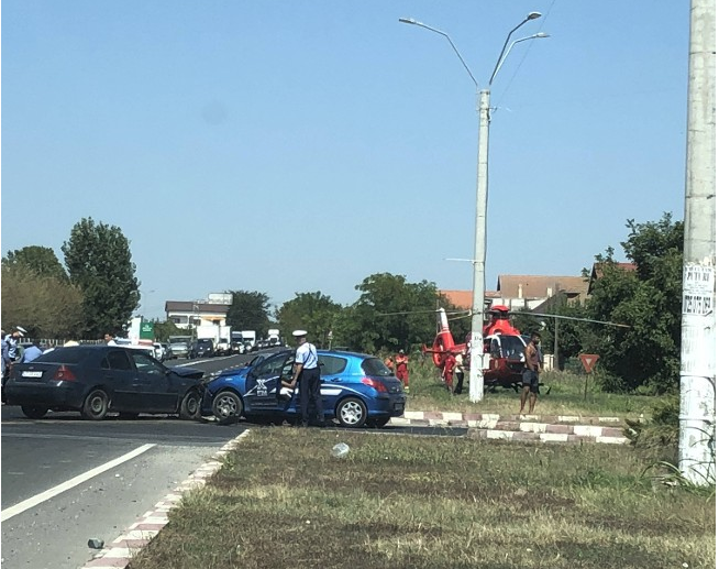 Accident rutier în Lumina. A fost chemat elicopterul SMURD