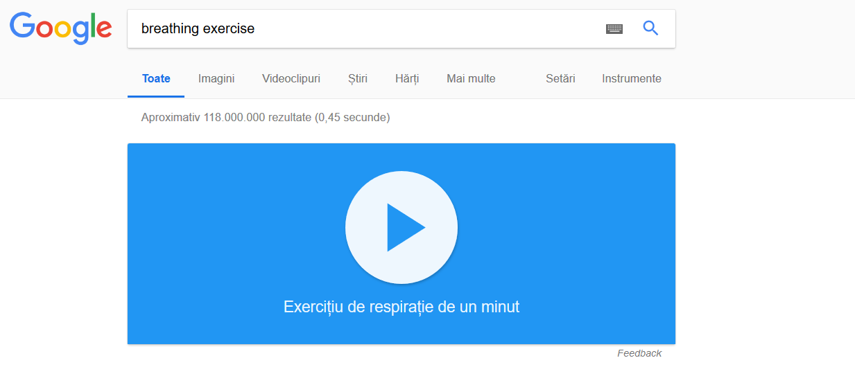 Exercițiu de respirație de la Google