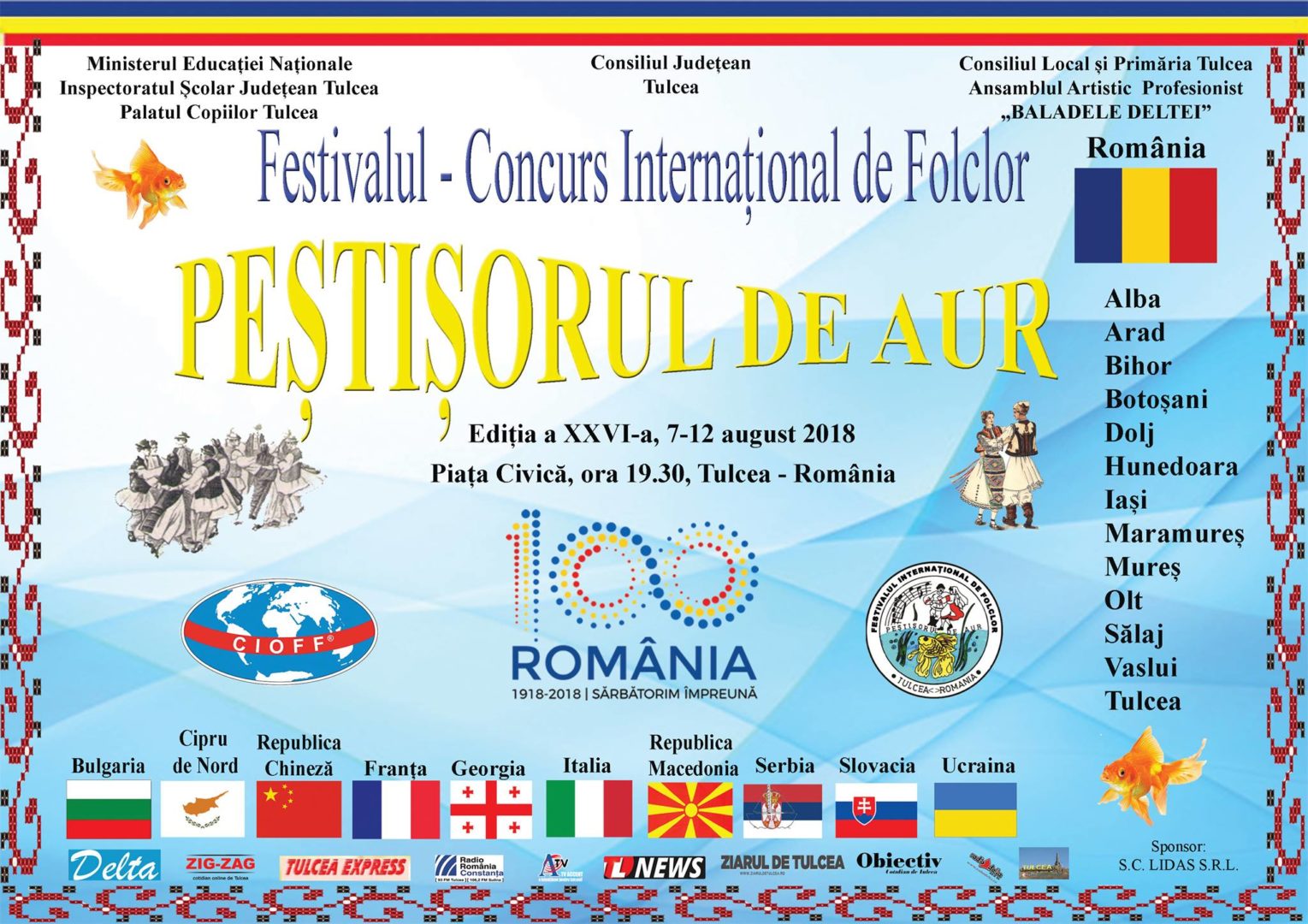 TULCEA: Festivalul Concurs Internațional de Folclor ,,Peștișorul de Aur” 2018