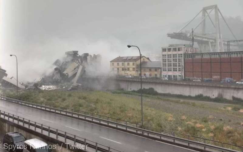 ITALIA: Un viaduct al autostrăzii A10, PRĂBUŞIT lângă Genova