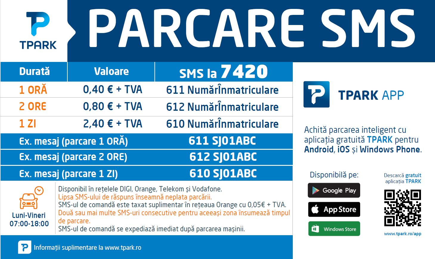 Ce amendă riști dacă nu plătești contravaloarea parcării în zona cu plata prin SMS
