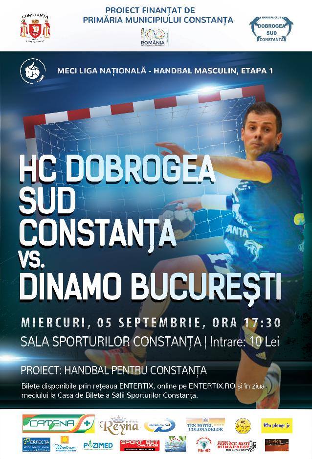HC Dobrogea Sud întâlnește la Constanța pe Dinamo