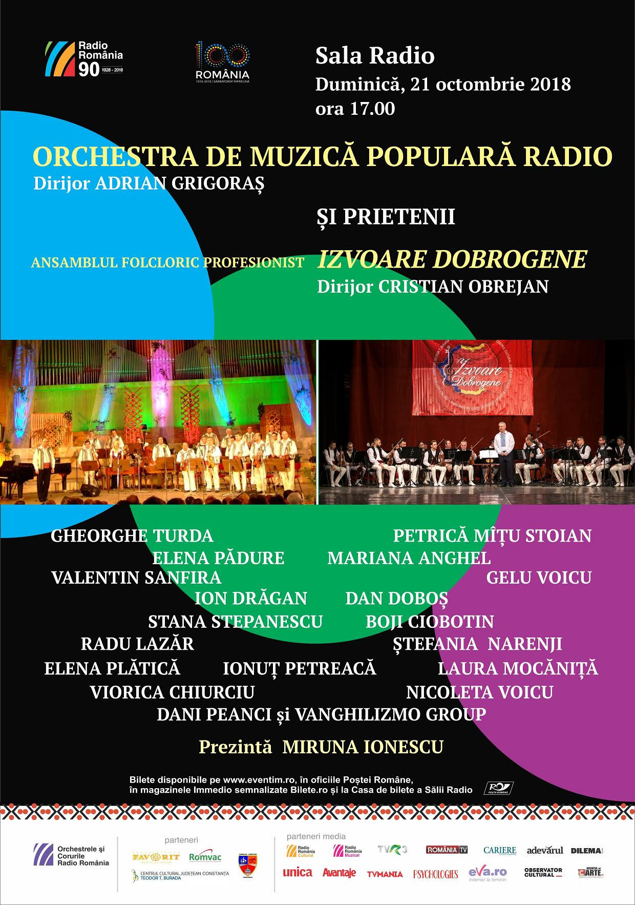 Ansamblul Izvoare Dobrogene, în deschiderea stagiunii folclorice de la Sala Radio