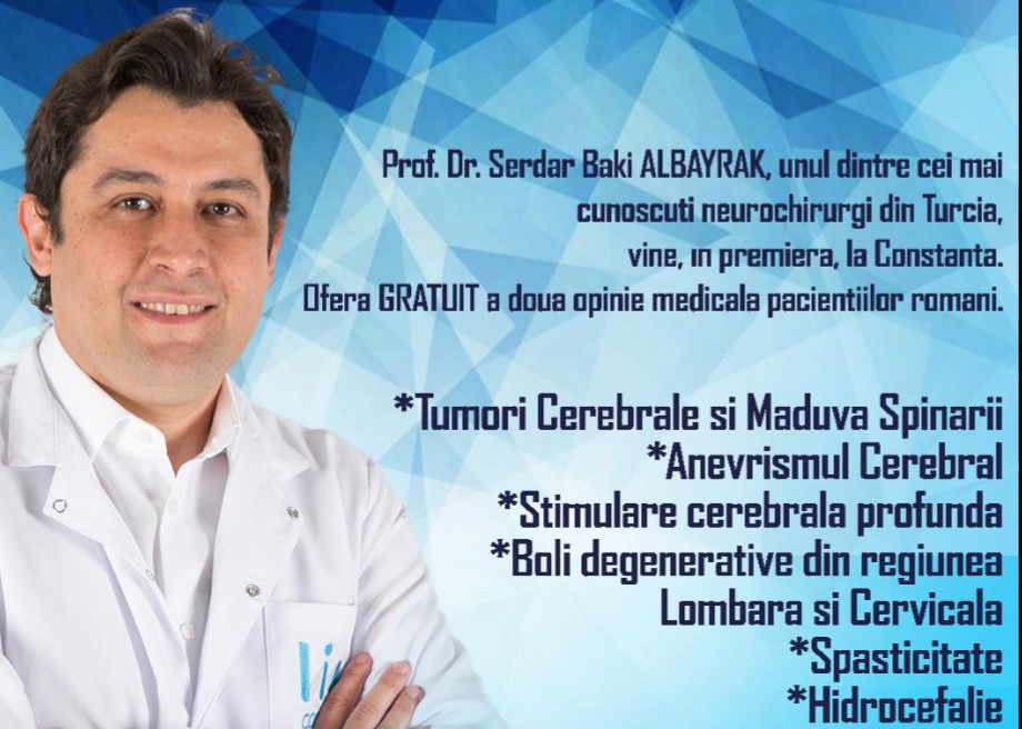 CONSTANȚA: Consultații GRATUITE oferite de un reputat medic neurochirurg