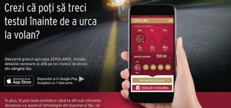 A fost relansată aplicația „Zero la Mie”, cu care poţi afla timpul estimativ în care dispare alcoolul din sânge