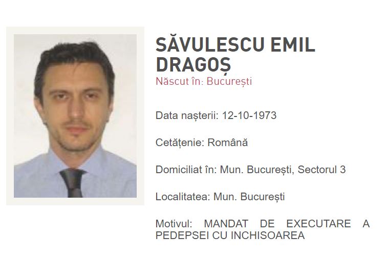 Fostul acţionar al clubului Dinamo, Dragoş Săvulescu, dat în urmărire