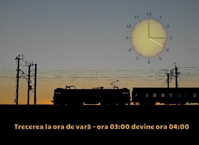 Duminică, transportul feroviar de călători trece la ora de vară