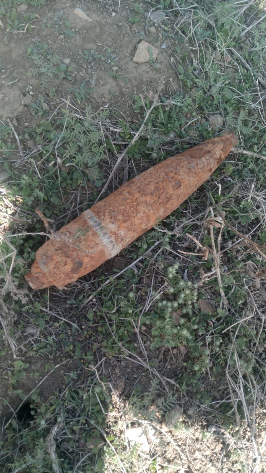 TULCEA/FOTO: Proiectil neexplodat, descoperit în zona localității Turcoaia