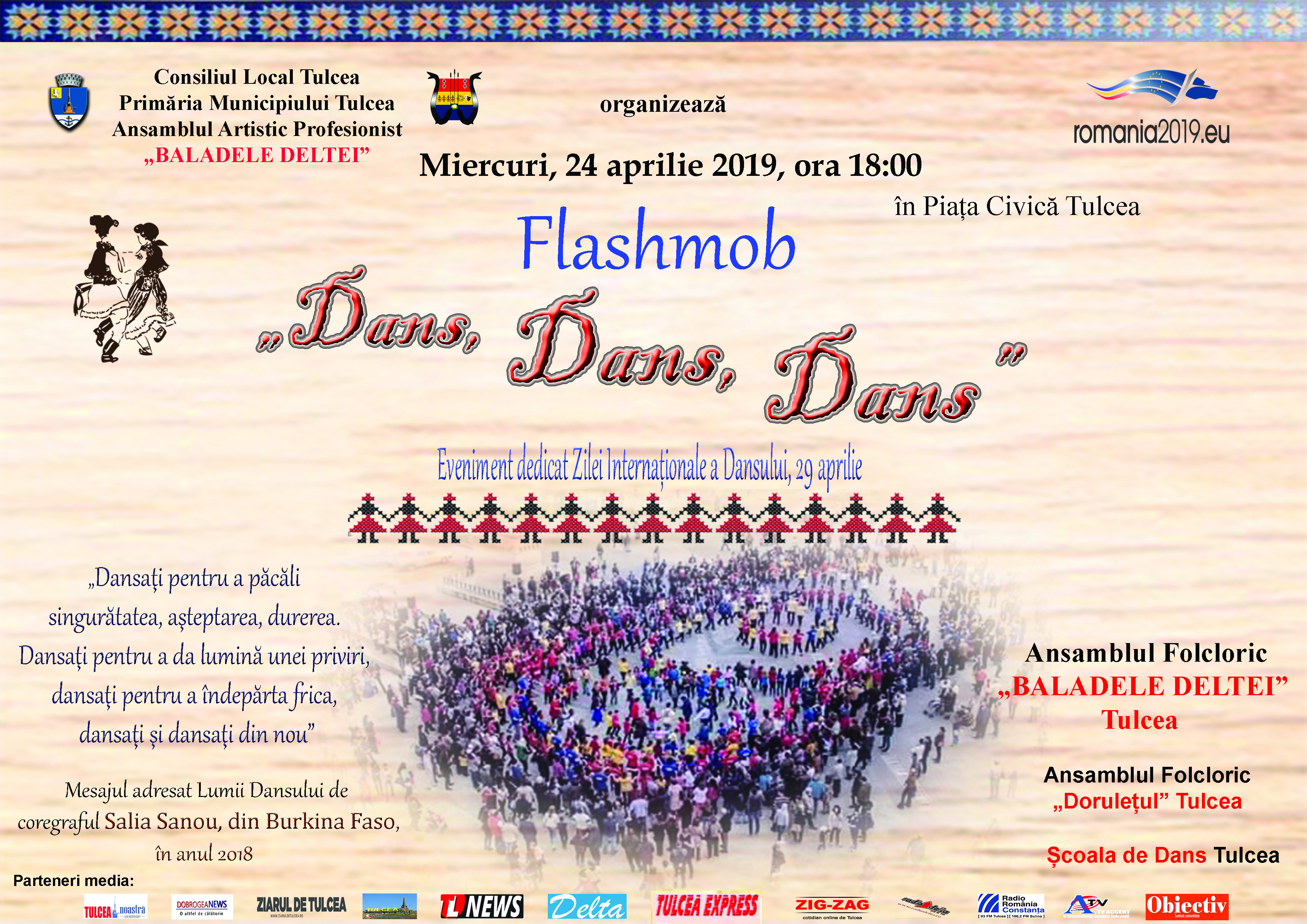 Tulcea: Flashmob „Dans, Dans, Dans”