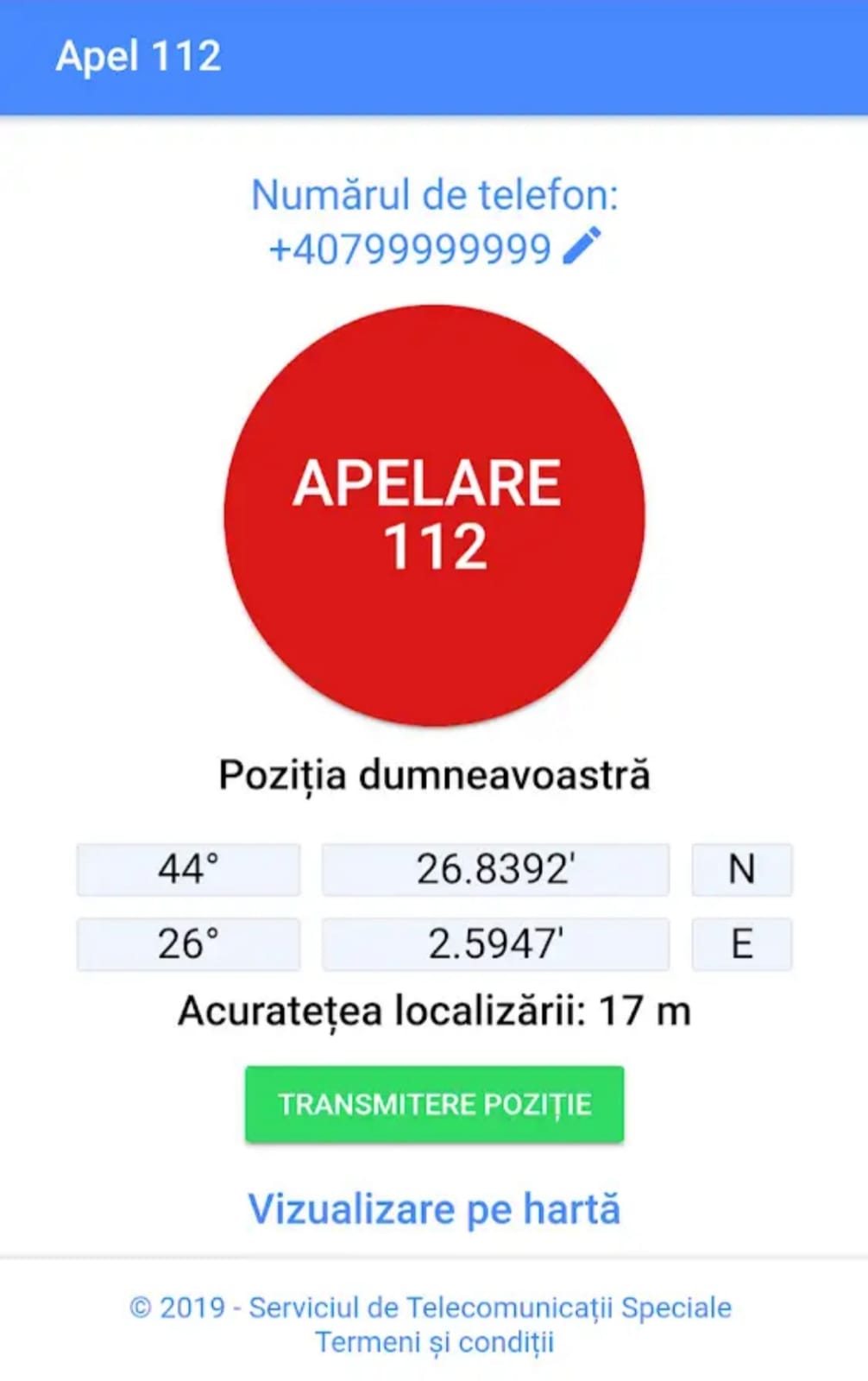 A fost lansată aplicaţia pentru telefoane mobile „Apel 112”