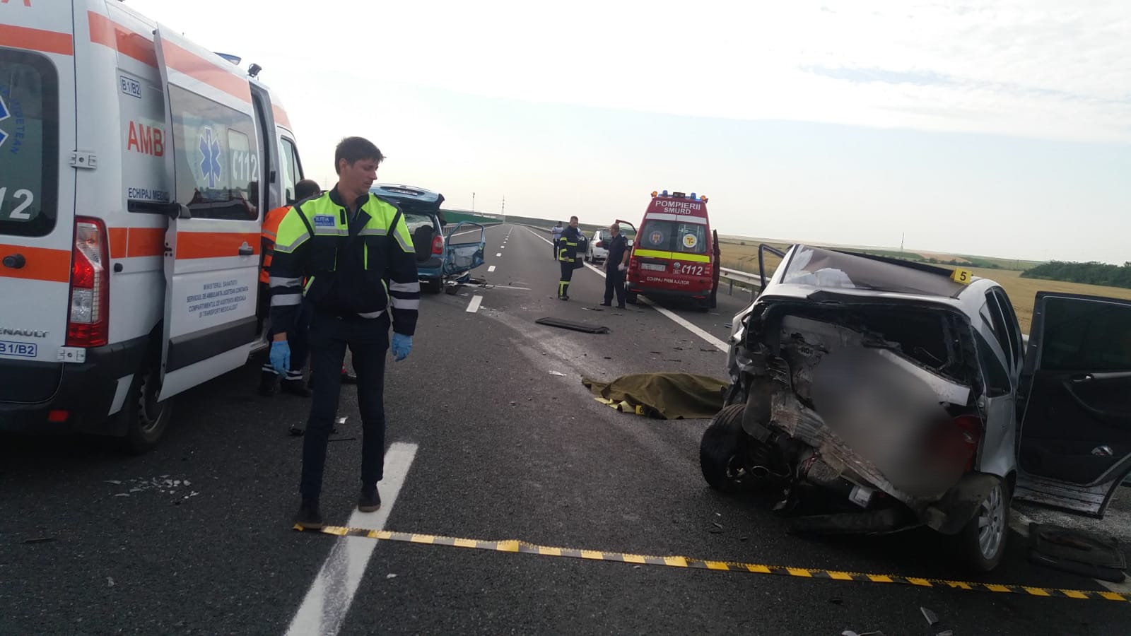 ACCIDENTE în lanț pe A2. Traficul rutier este restricționat