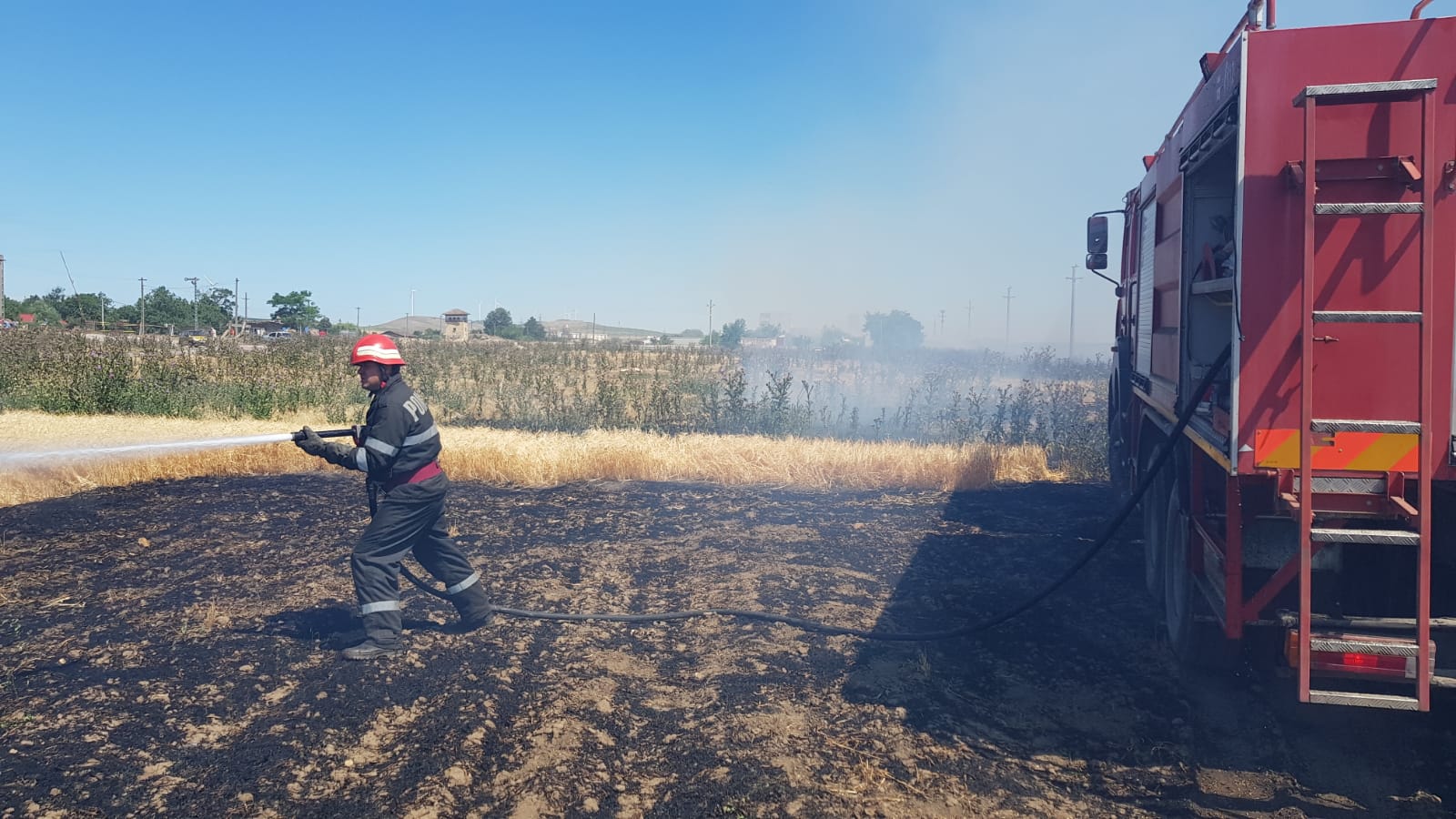 TULCEA: O suprafaţă de 17 hectare, afectată de un incendiu