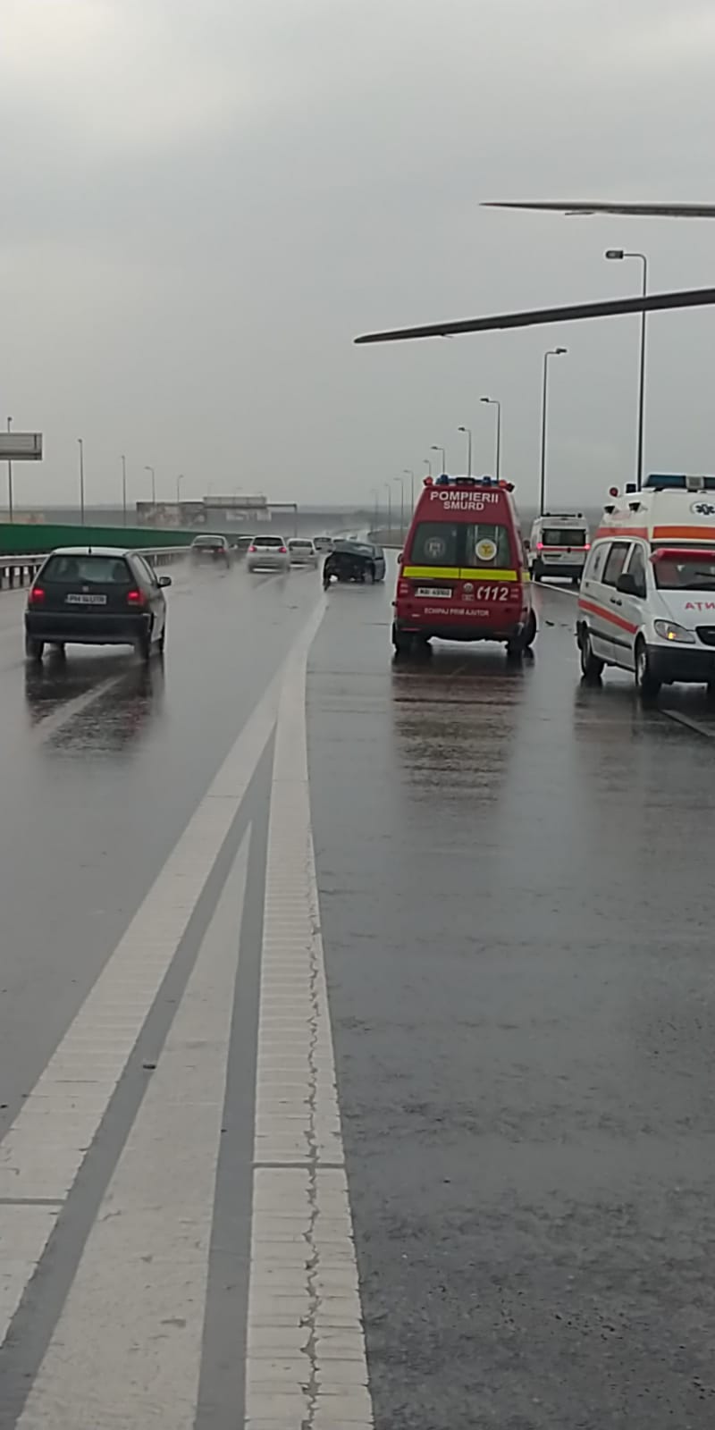 Accident rutier pe Autostrada Soarelui FOTO
